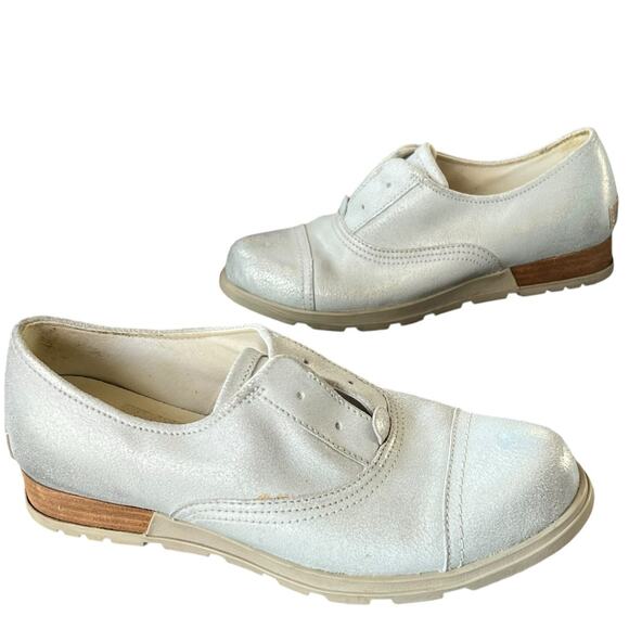 Sorel Major Oxford Shoes 8 Sea Salt White Slip On Cap Toe Leather Loafer Classic - Picture 1 of 15